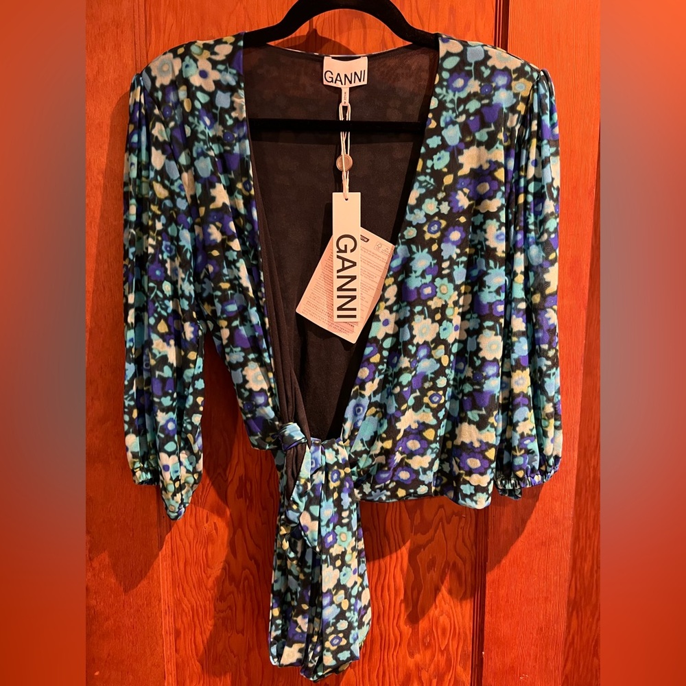 Ganni Wrap Shirt NWT size 36